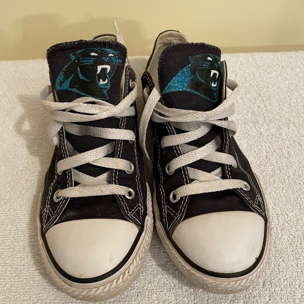 Carolina Panthers Converse Sneakers All Star Youth Size 3 Black